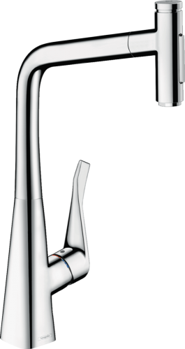 Hansgrohe Metris Select M7117-H320 egykaros konyhai csaptelep kihúzható kifolyóval, króm 73816000