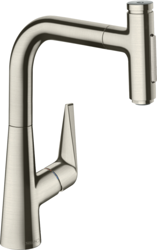 Hansgrohe Talis Select M5117-H220 egykaros konyhai csaptelep kihúzható kifolyóval, rozsdamentes acél 73868800