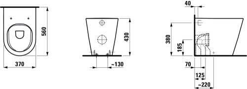 Laufen KARTELL BY LAUFEN perem nélküli álló wc, fehér H8233370000001