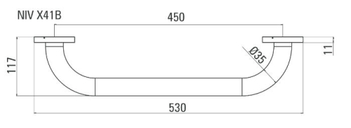 Deante rozsdamentes acél kapaszkodó, 450 mm NIV 041B