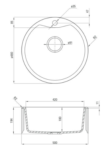 Deante Solis gránit mosogató, homok ZRS 7803