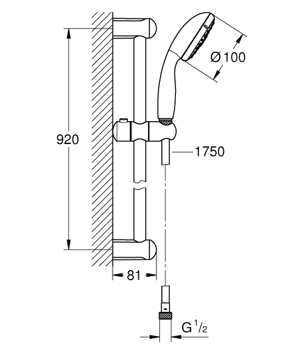 Grohe Tempesta 100 zuhanygarnitúra III 9,5 liter/perc 28789 002 (28789002)