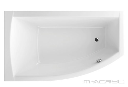 M-Acryl Minima 160x95 cm aszimmetrikus kád kádlábbal, balos 12456