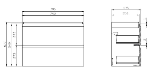 Cersanit Moduo Slim 80 mosdótartó szekrény, fehér S929-002