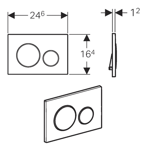 Geberit Sigma 20 nyomólap fekete/matt fekete/fekete 115.882.DW.1