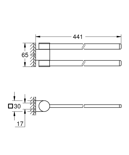 Grohe Selection törölközőtartó, forgatható, króm 41063000