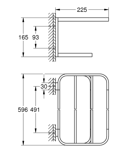 Grohe Selection fali törölközőtartó, matt supersteel 41066DC0