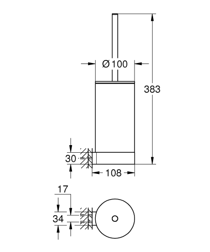 Grohe Selection WC-kefe garnitúra, hard grafit 41076A00