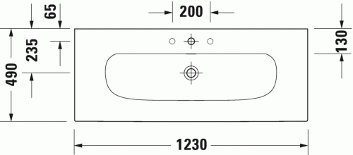 Duravit Viu 123x49 cm mosdó bútorhoz 2344120000