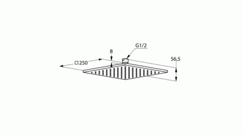 KLUDI A-QA fejzuhany 25x25 cm, fehér/króm 6442591-00