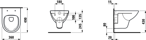 Laufen Pro rimless compact (rövid) fali wc LCC felülettel H8219524000001