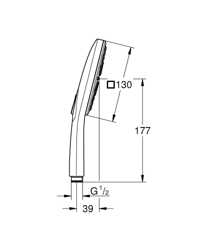 GROHE Rainshower SmartActive 130 Cube Kézizuhany, 3 féle vízsugárral 9,5 l, matt hard grafit 26582AL0