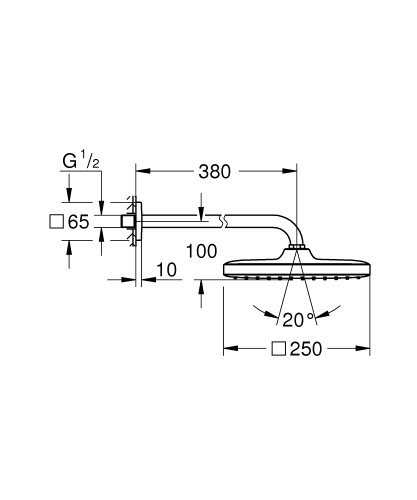 Grohe Tempesta 250 Cube Fejzuhany készlet 380 mm, 1 funkciós 26687000