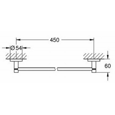 Grohe Essentials 45 cm-es törölközőtartó matt hard grafit 40688AL1