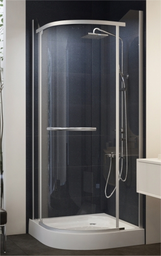 Sanimix negyedköríves, keret nélküli nyílóajtós zuhanykabin 90x90x195 cm 22.1532TN-90