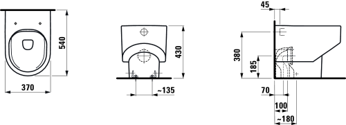 Laufen Sonar rimless álló wc LCC felülettel H8233414000001