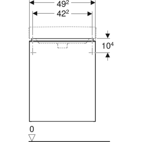 Geberit Smyle Square alsó szekrény kézmosóhoz, egy ajtóval, jobbra nyíló, 49.2x61.7x40.6cm, magasfényű lakkozott homokszürke 500.363.JL.1