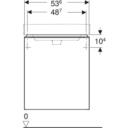 Geberit Smyle Square alsó szekrény mosdóhoz, egy ajtóval, balra nyíló, 53.6x61.7x43.3cm, melaminos faszerkezet feketedió hickory 500.366.JR.1