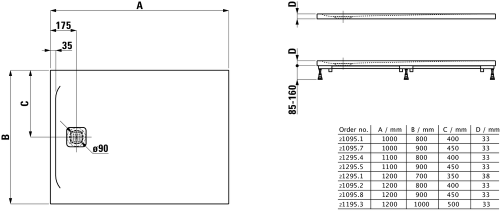 Laufen Pro 120x100 cm zuhanytálca, fehér H2119530000001