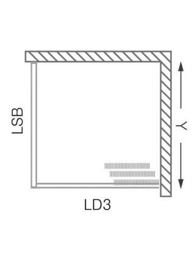 Roltechnik LSB/900 zuhanyfal, LD3 tolóajtóhoz (fehér, grape, 216-9000000-04-11)