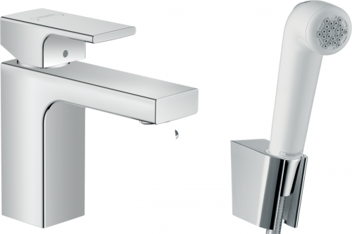 Hansgrohe Vernis Shape egykaros mosdócsaptelep 100, bidé kézizuhannyal és 160 cm-es zuhanytömlővel 71216000