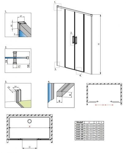 Radaway Idea Gold DWD 170 zuhanyajtó 387127-09-01