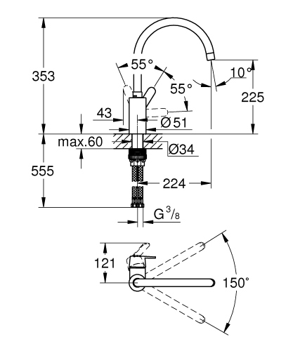 Grohe Get egykaros mosogatócsap 31494001