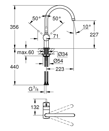 Grohe Flair egykaros mosogatócsap 32452000