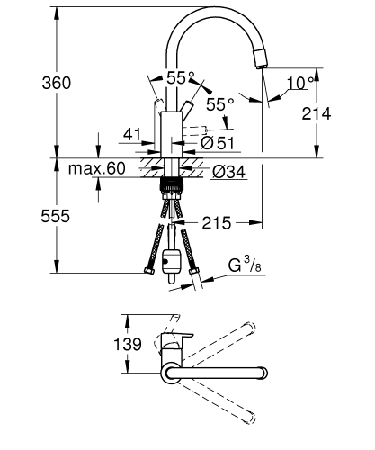 Grohe Feel egykaros mosogatócsap 32671002