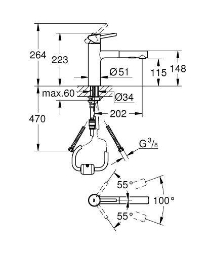 Grohe Concetto egykaros mosogatócsap 30273001