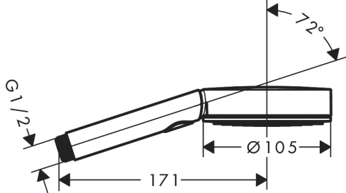 Hansgrohe Pulsify Select Kézizuhany 105, 3 jet Relaxation, EcoSmart, matt fekete 24111670