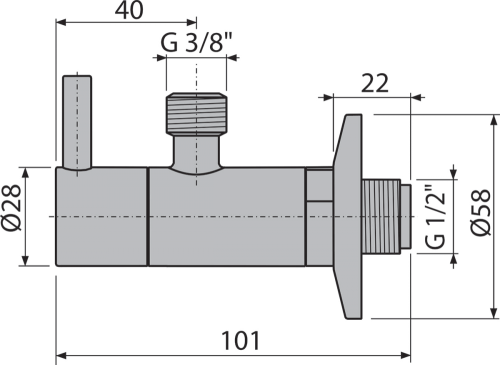 Alcaplast ARV001-GM-B Sarokszelep szűrővel GUN METAL-szálcsiszolt matt