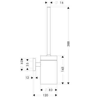 Hansgrohe Logis wc-kefetartó, szálcsiszolt nikkel 40522820