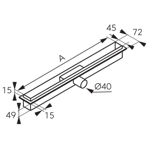 Ferro Super Slim Pro zuhanyfolyóka, matt fekete OLSP1-70-BL