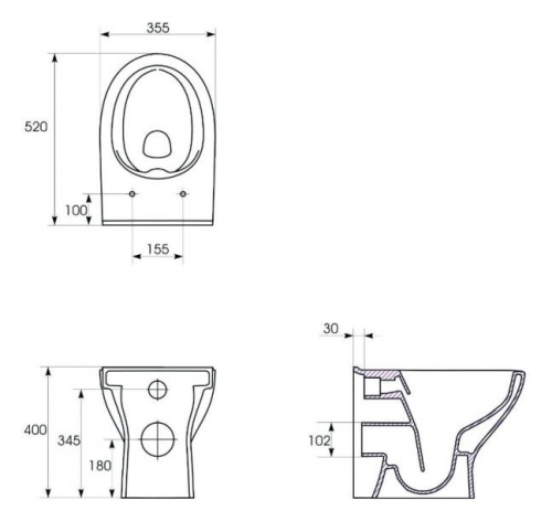 Cersanit Moduo perem nélküli álló wc ülőkével K701-265