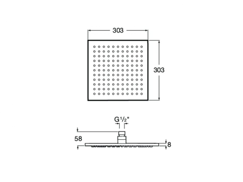 Roca RainSense Square 30 fejzuhany, szálcsiszolt titán fekete A5B4050NM0