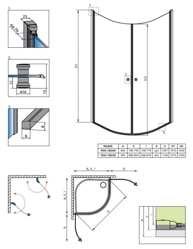 Radaway Eos PDD I 90 íves zuhanykabin 137603-01-01