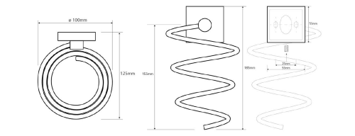 Sapho BEMETA BETA Hajszárító tartó, spirál, 100x185x125mm, króm (132117022) XQ005