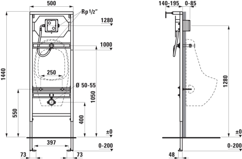 Laufen falba építhető keret piszoárhoz Tamaro 840090 modellehez H8926630000001