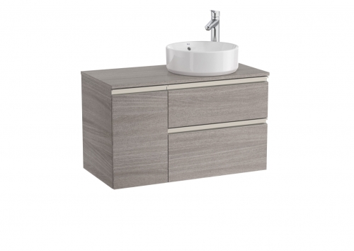 Roca The Gap 900 mm fürdőszoba bútor pultos mosdóhoz, texturált tölgy A851502402