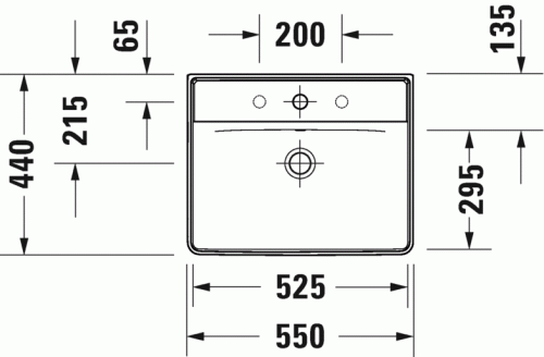 Duravit D-Neo mosdó 55x44 cm csaplyuk nélkül 2366550060