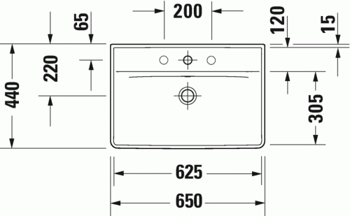 Duravit D-Neo mosdó 65x44 cm WonderGliss bevonat 23666500001