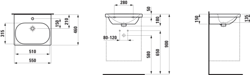 Laufen Lua mosdó 55x46 cm H8100820001041