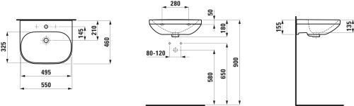 Laufen Lua mosdó 55x46 cm LCC felület H8110814001041