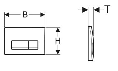 Geberit Delta 50 működtetőlap, 2 mennyiséges öblítéshez matt króm 115.119.46.1