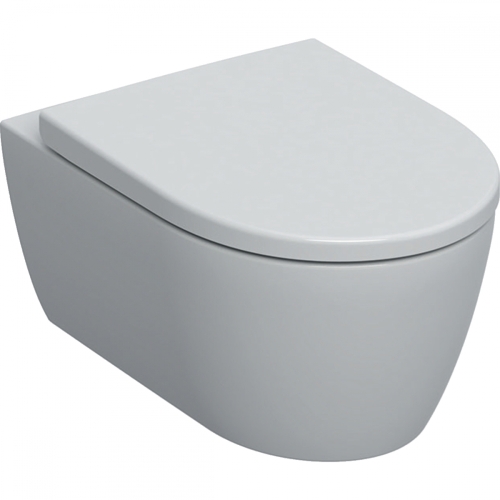 Geberit iCon fali WC mélyöblítésű, zárt forma, Rimfree, 53cm, matt fehér, lecsapódásgátlós, gyorskioldós WC-ülőkével 501.663.JT.1