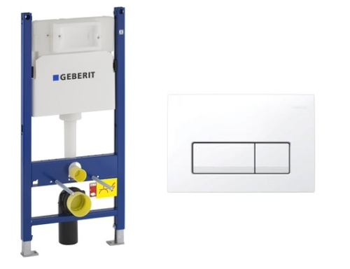Geberit DuofixBasic WC szerelőelem nyomólappal SZP-GE1 (111.153.00.1, 115.119.11.1)