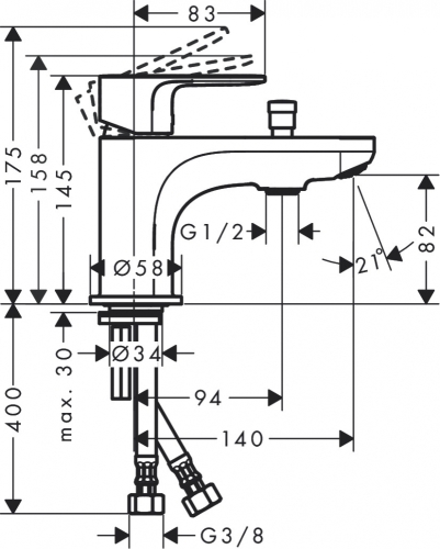 Hansgrohe Rebris E egykaros kád- és zuhanycsaptelep Monotrou 72437000