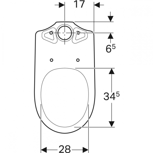 Geberit Selnova Comfort álló WC, monoblokkos kivitel, mélyöblítésű, hátsó kifolyású, magasított 500.284.01.1