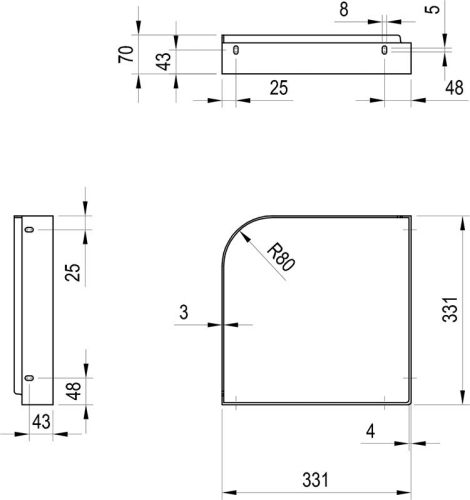 Ravak Yard 450 C konzol fekete X01780